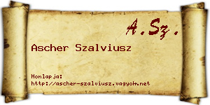 Ascher Szalviusz névjegykártya